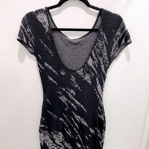 BCBG dress black gray print